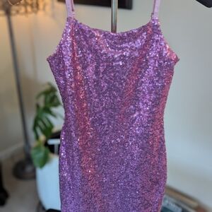 Elegant Pink Sequin Kids Formal Dress